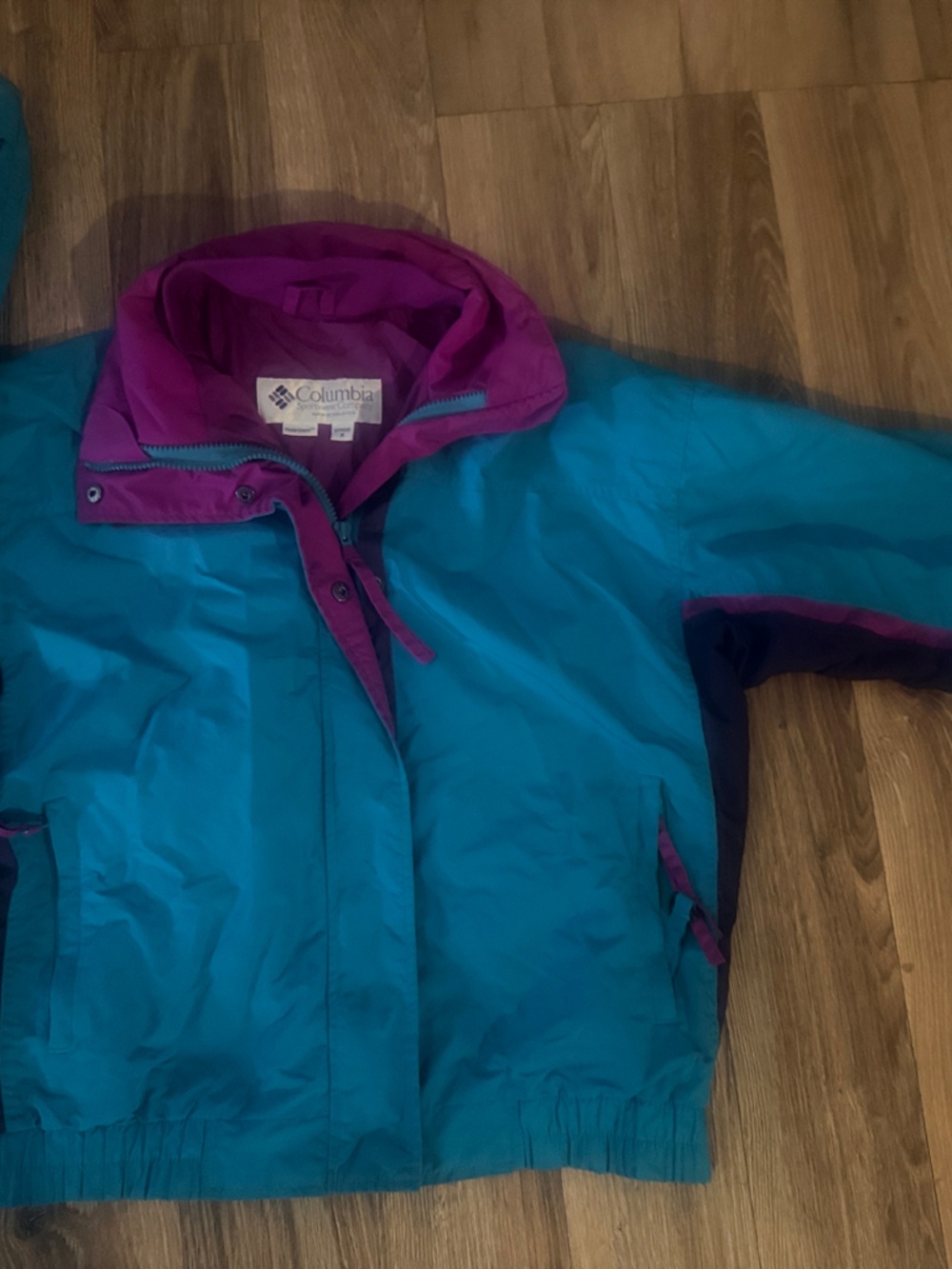 Columbia Teal and Magenta Bomber Jacket